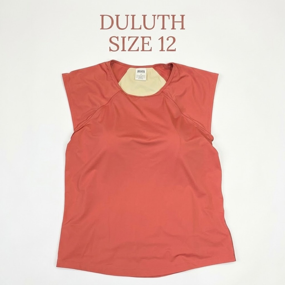 Duluth Trading Co Built-in Bra Tank Top Womens 12 Terracotta Activewear
